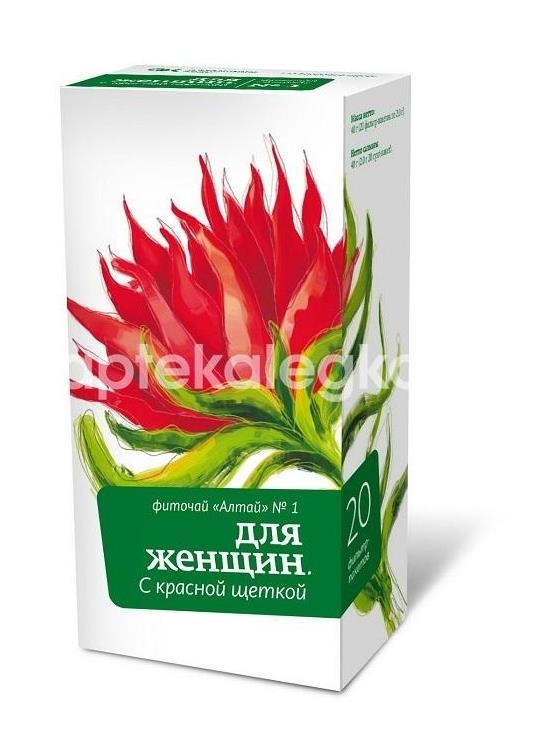 Изображение Алтай №1 для женщин 20шт. фиточай 2г. красная щетка пакет Алтай №1 для женщин 20шт. фиточай 2г. красная щетка пакет Алтайский кедр ЗАО