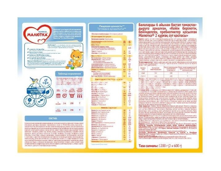 Малютка 2 молочная смесь 1200г. (600г.х2) Малютка 2 молочная смесь 1200г. (600г.х2) - 3