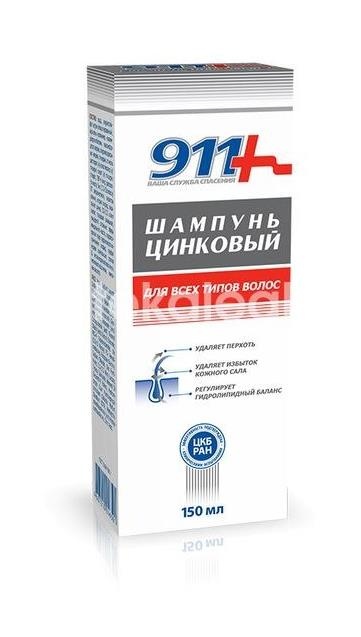 Изображение 911 шампунь цинковый для всех типов волос 150мл 911 Шампунь цинковый для всех типов волос 150мл ТВИНС ТЭК