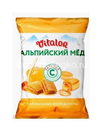 Изображение Виталор леденцовая карамель альпийский мед + витамин с 60г. Виталор леденцовая карамель альпийский мед + витамин с 60г. ГУСЛИЦА ООО