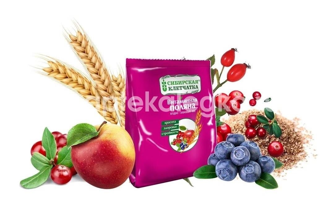 Изображение Сибирская клетчатка витаминная поляна 300г. СИБИРСКАЯ КЛЕТЧАТКА ВИТАМИННАЯ ПОЛЯНА 300Г. ЧП Черникова Г.В.