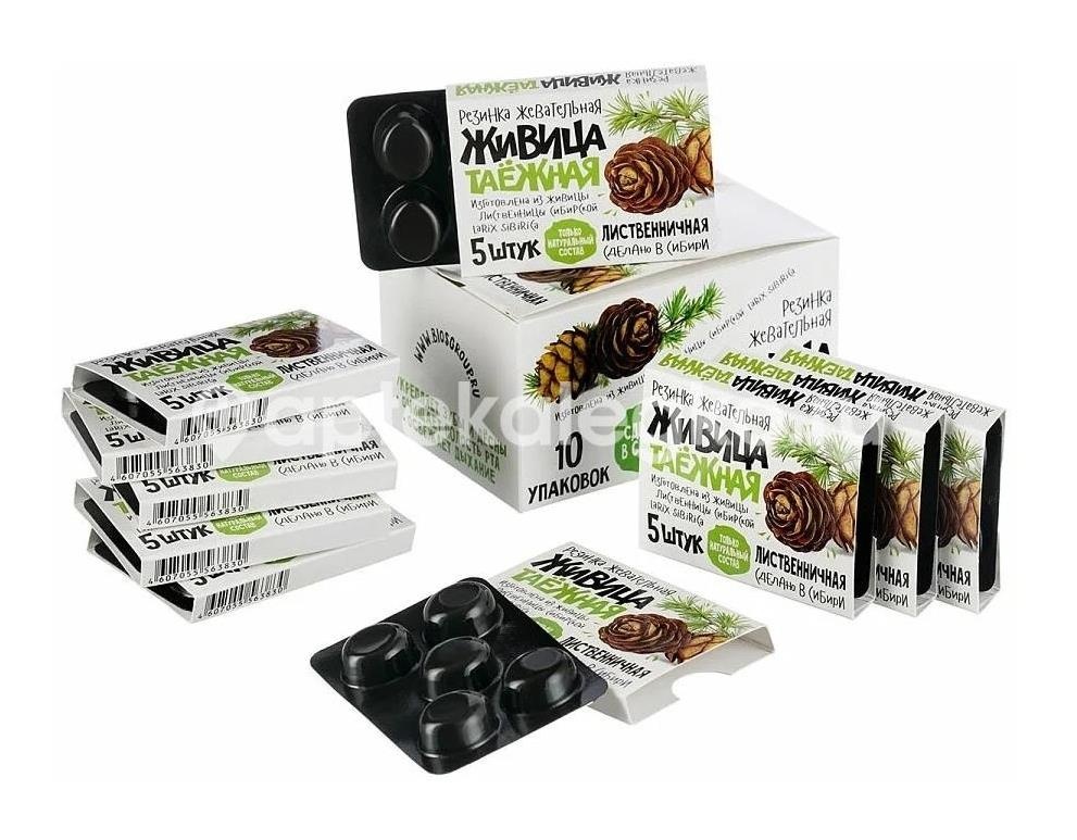 Живица таежная смолка жевательная №5*10 ассорти Живица таежная смолка жевательная №5*10 ассорти - 1