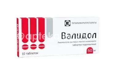 Изображение Валидол 60мг. 10шт. таблетки Валидол 60мг. 10шт. таблетки ТАТХИМФАРМПРЕПАРАТЫ