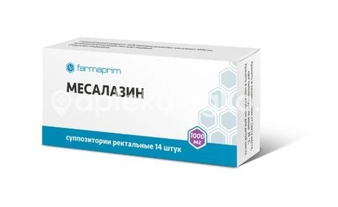 Изображение Месалазин 1000мг 14шт. суппозитории ректальные Месалазин 1000мг 14шт. суппозитории ректальные ФАРМАПРИМ ООО