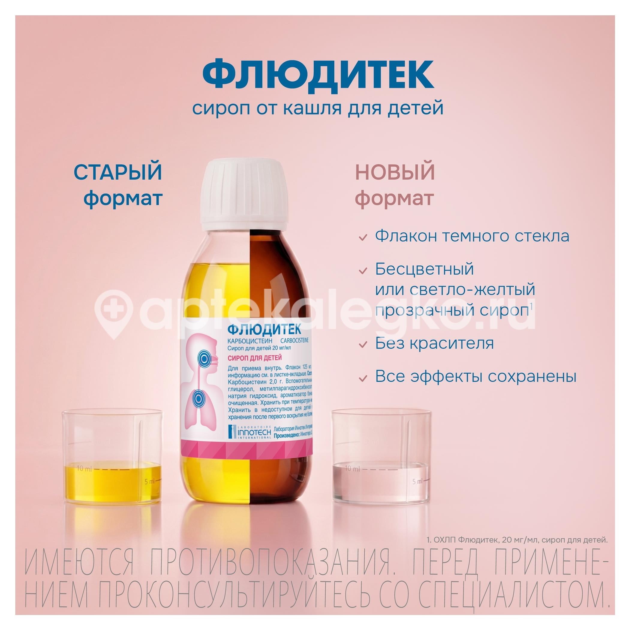 Флюдитек 2% сироп 125мл. для детей Флюдитек 2% сироп 125мл. для детей - 6