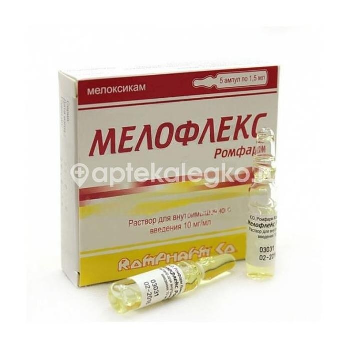 Мелофлекс ромфарм 10мг./мл. 5шт. раствор для внутримышечного введения 1,5мл. ампула Мелофлекс ромфарм 10мг./мл. 5шт. раствор для внутримышечного введения 1,5мл. ампула - 2