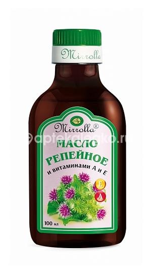 Изображение Мирролла масло репейное с витаминами а и е 100мл Мирролла масло репейное с витаминами А и Е 100мл МИРРОЛЛА ООО