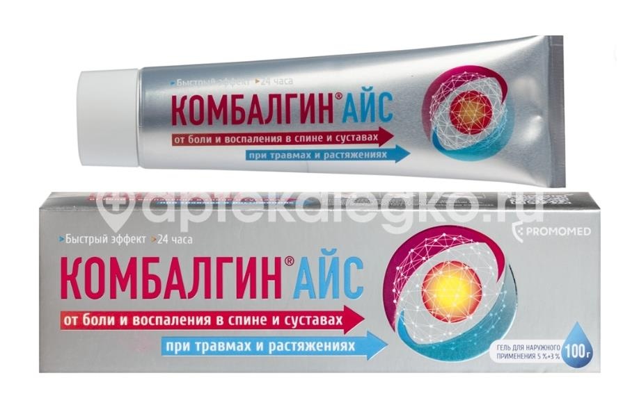 Комбалгин айс 5%+3% 100г гель для наружного применения Комбалгин айс 5%+3% 100г гель для наружного применения - 1