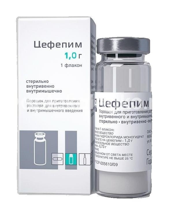 Изображение Цефепим 1шт. порошок для приготовления раствора для внутривенного и внутримышечного введения 1г. флакон Цефепим 1шт. порошок для приготовления раствора для внутривенного и внутримышечного введения 1г. флакон Красфарма ОАО