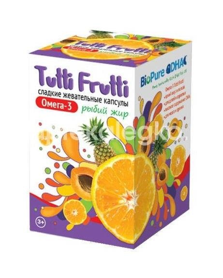 Омега - 3 тутти - фрутти №45 капс.жев. Омега - 3 тутти - фрутти №45 капс.жев. - 1