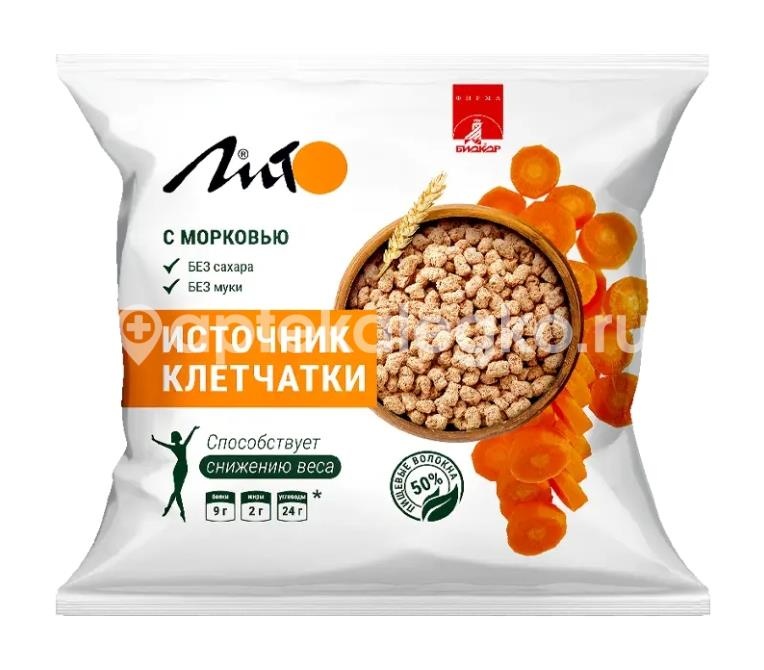 Лито отруби хрустящие пшеничные с кальцием и морковью 100г Лито отруби хрустящие пшеничные с кальцием и морковью 100г - 1