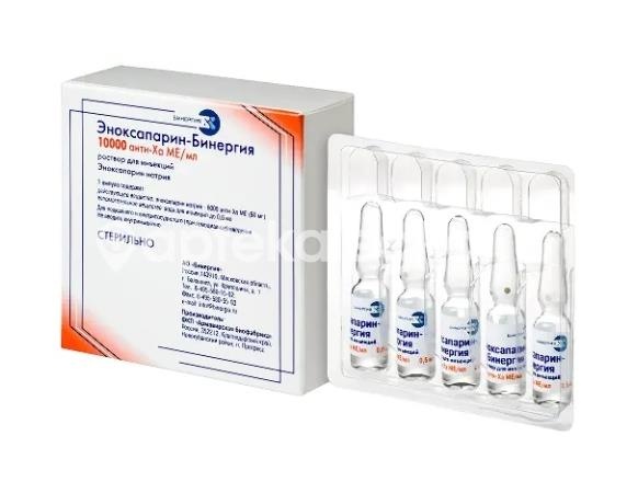 Эноксапарин-бинергия 10000ме анти - ха/мл 0,6мл 10шт. раствор для инъекций ампулы Эноксапарин-бинергия 10000ме анти - ха/мл 0,6мл 10шт. раствор для инъекций ампулы - 2