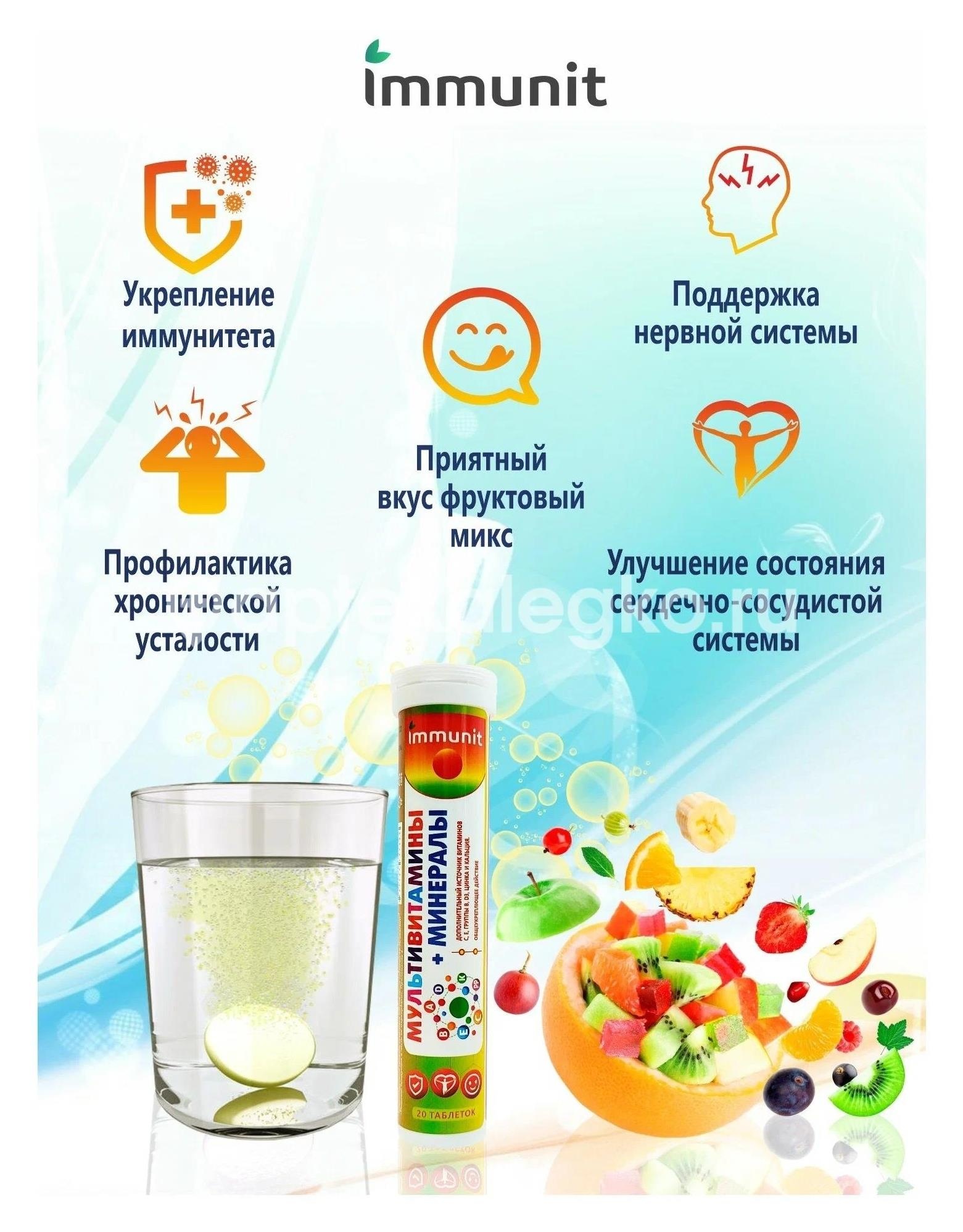 Иммунит мультивитамины + минералы №20 таб. шип. Иммунит мультивитамины + минералы №20 таб. шип. - 2