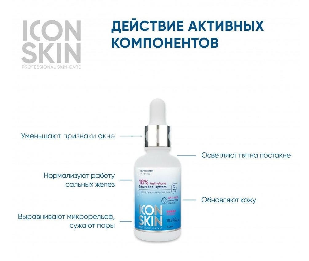 Icon skin пилинг для пробл. кожи 18% 30мл. Icon skin пилинг для пробл. кожи 18% 30мл. - 2