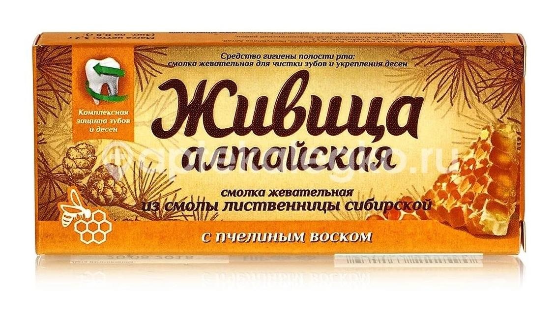 Живица алтайская жев.резинка пчел.воск + мята №4 Живица алтайская жев.резинка пчел.воск + мята №4 - 1
