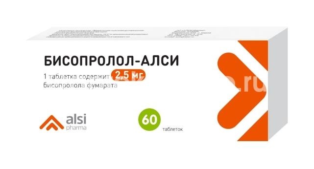 Бисопролол-алси 2,5мг 60шт. таблетки Бисопролол-алси 2,5мг 60шт. таблетки - 1