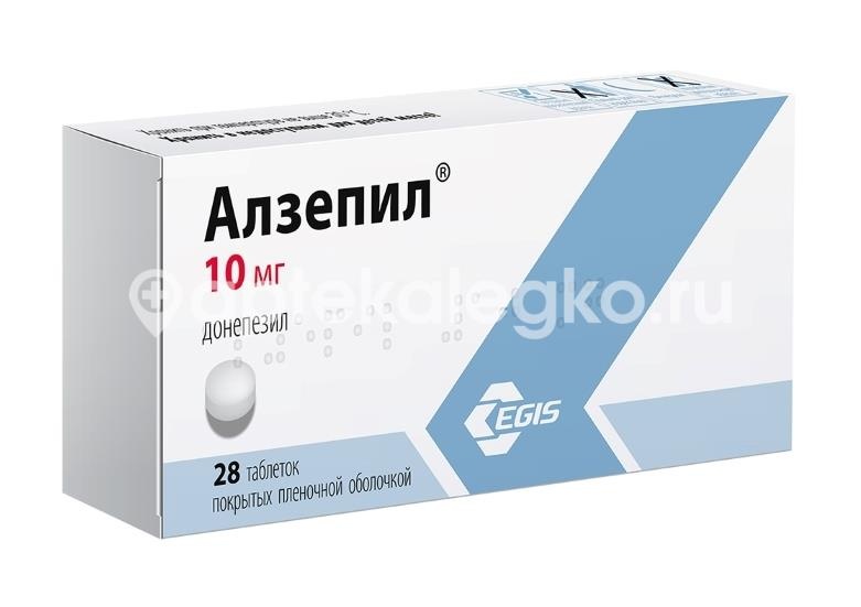 Алзепил 10мг. 28шт. таблетки покрытые оболочкой Алзепил 10мг. 28шт. таблетки покрытые оболочкой - 1