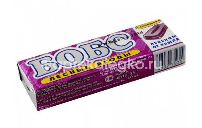 Бобс леденцы от кашля лесные ягоды 35г.(№10)х12 Бобс леденцы от кашля лесные ягоды 35г.(№10)х12 - 1