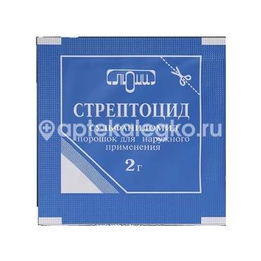 Изображение Стрептоцид 1шт. порошок для наружного применения 2г. пакет Стрептоцид 1шт. порошок для наружного применения 2г. пакет ЛЮМИ ООО