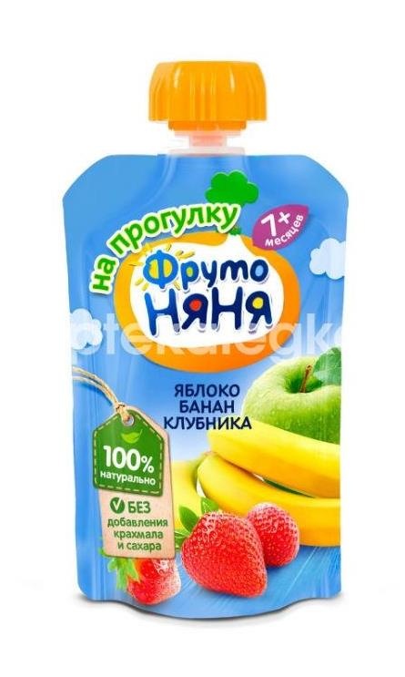Фрутоняня десерт 90г. яблоко + банан + клубника 7 + мес. Фрутоняня десерт 90г. яблоко + банан + клубника 7 + мес. - 3