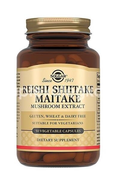 Солгар экстракт грибов рейши + шиитаке + мейтаке капсулы 50 шт. Солгар экстракт грибов рейши + шиитаке + мейтаке капсулы 50 шт. - 1
