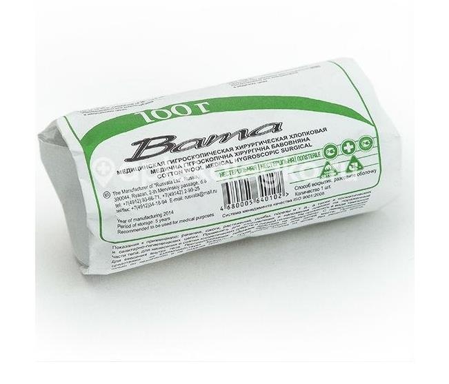 Вата русвата 100г. гигиен. н/ст. Вата русвата 100г. гигиен. н/ст. - 1