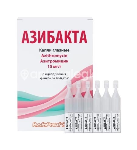 Азибакта 15мг/г 0,25г n6 флак капли глазные Азибакта 15мг/г 0,25г n6 флак капли глазные - 1