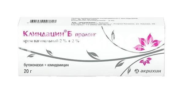 Изображение Клиндацин б пролонг 2% + 2% крем вагинальный 19/20г. Клиндацин Б пролонг 2% + 2% крем вагинальный 19/20г. Акрихин ХФК ОАО