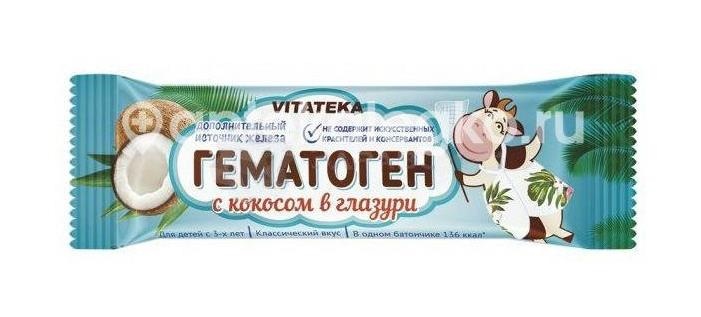 Изображение Витатека гематоген кокос + шоколад глазурь 40г. ВИТАТЕКА ГЕМАТОГЕН КОКОС + ШОКОЛАД ГЛАЗУРЬ 40Г. ФАРМ-ПРО