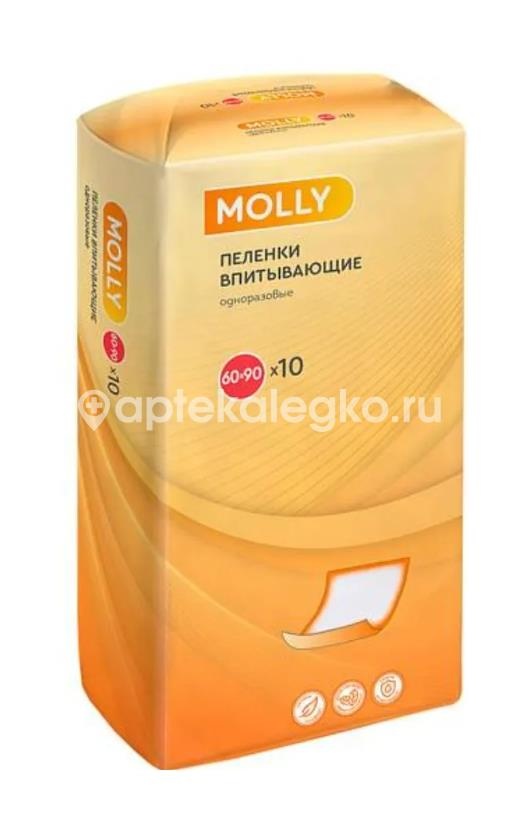 Изображение Molly пеленки медицинские 60х90см 10шт. /молли/ Molly Пеленки медицинские 60х90см 10шт. /Молли/ ОНТЭКС