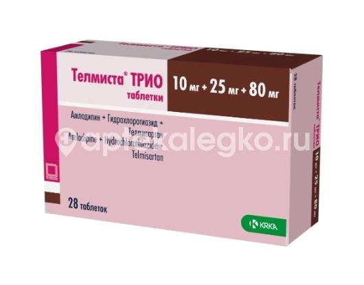 Изображение Телмиста трио 10мг+25мг+80мг 28шт. таблетки Телмиста трио 10мг+25мг+80мг 28шт. таблетки КРКА д.д. (KRKA )