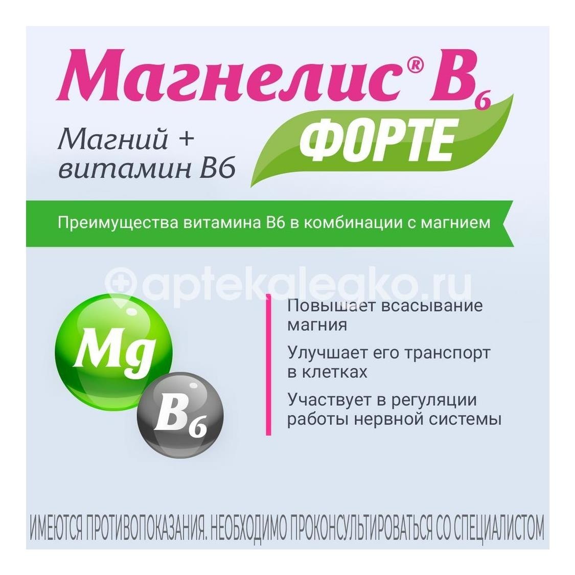 Магнелис в6 форте 100мг. + 10мг. таблетки, покрытые пленочной оболочкой 30шт. Магнелис в6 форте 100мг. + 10мг. таблетки, покрытые пленочной оболочкой 30шт. - 6
