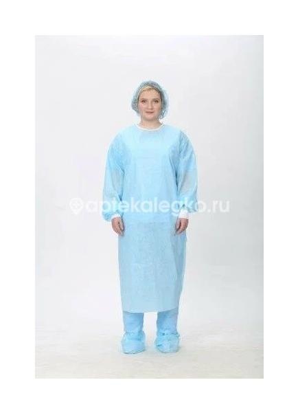 Халат хирургический р.52 - 54 25г/м2 №10 /ньюфарм/ Халат хирургический р.52 - 54 25г/м2 №10 /ньюфарм/ - 1