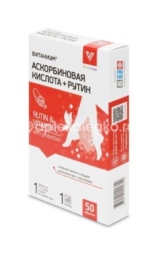 Витаниум аскорбиновая кислота+рутин 50 шт. таблетки Витаниум аскорбиновая кислота+рутин 50 шт. таблетки - 3