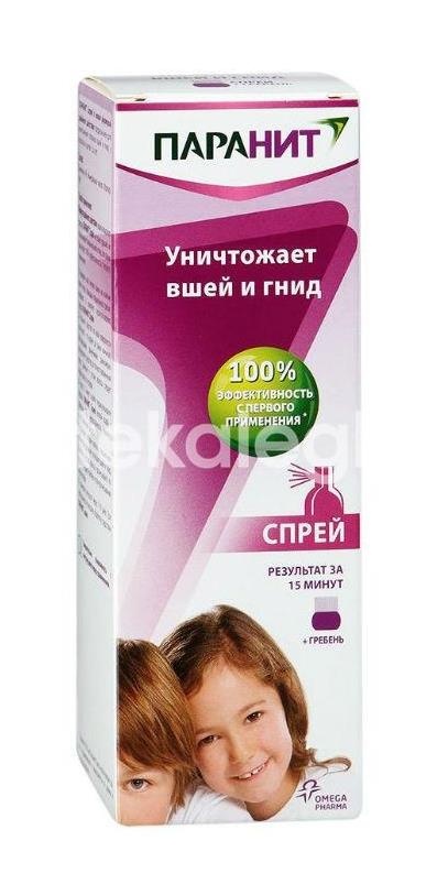 Паранит спрей 100мл. педикулицидный с гребнем Паранит спрей 100мл. педикулицидный с гребнем - 2
