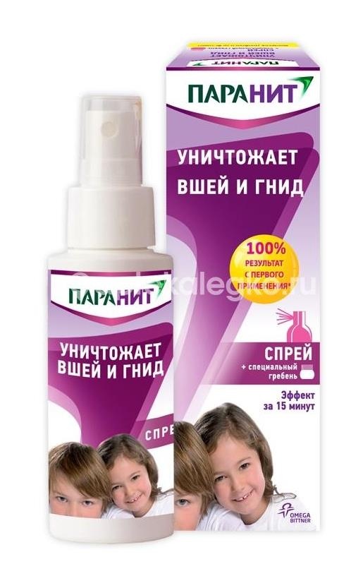 Паранит спрей 100мл. педикулицидный с гребнем Паранит спрей 100мл. педикулицидный с гребнем - 1