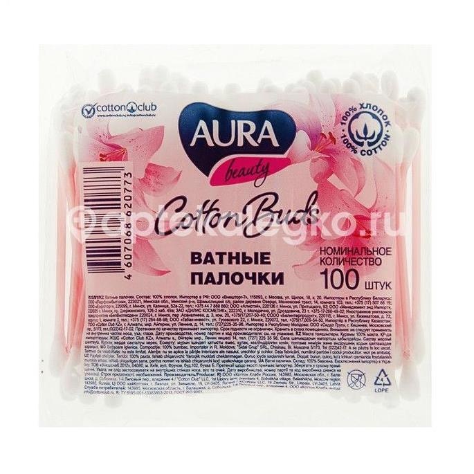 Aura ватные палочки 100шт. пакет Aura ватные палочки 100шт. пакет - 2