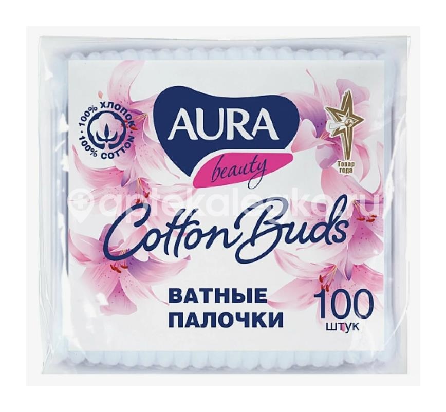 Aura ватные палочки 100шт. пакет Aura ватные палочки 100шт. пакет - 3