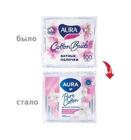 Aura ватные палочки 100шт. пакет Aura ватные палочки 100шт. пакет - 4