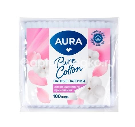 Aura ватные палочки 100шт. пакет Aura ватные палочки 100шт. пакет - 1
