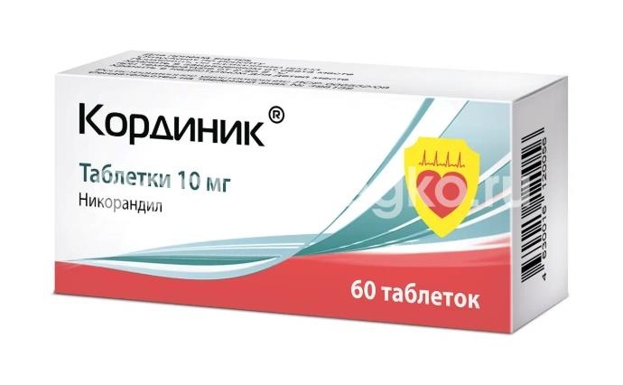 Изображение Кординик 10мг. 60шт. таблетки Кординик 10мг. 60шт. таблетки   ПИК-ФАРМА