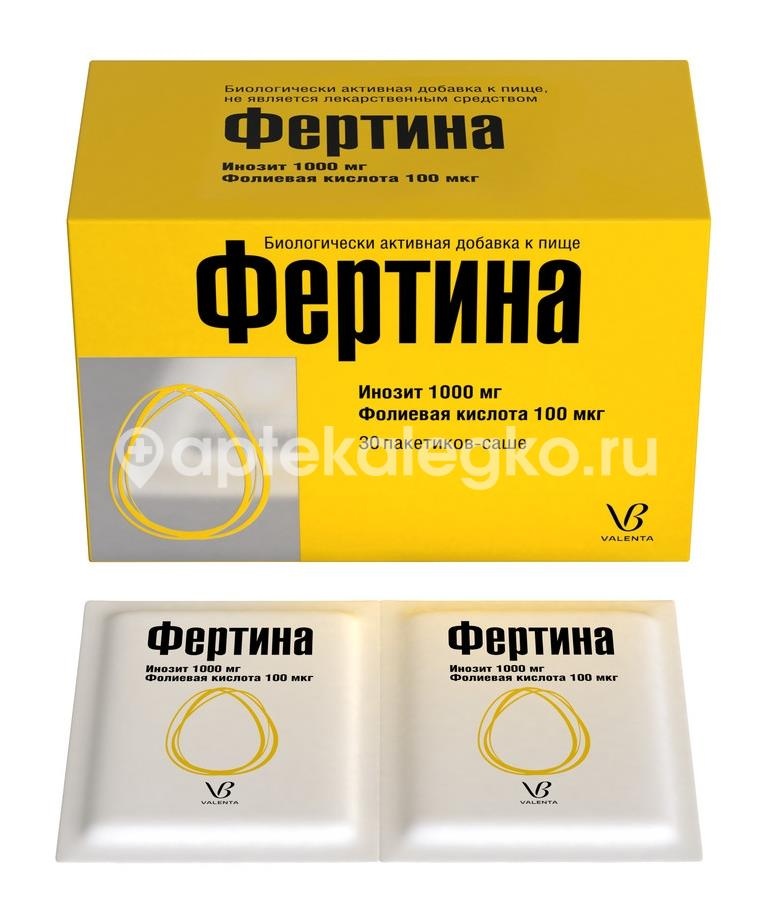 Фертина инозит 1000мг фолиевая кислота 100мкг 30шт пакетики-саше Фертина инозит 1000мг фолиевая кислота 100мкг 30шт пакетики-саше - 2