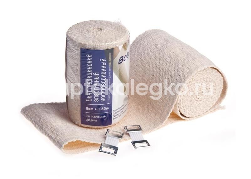 Балтик медикал бинт эластичный средней растяжимости 8см х 1,5м Балтик медикал бинт эластичный средней растяжимости 8см х 1,5м - 2