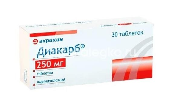 Изображение Диакарб 250мг. 30шт. таблетки Диакарб 250мг. 30шт. таблетки Акрихин ХФК ОАО