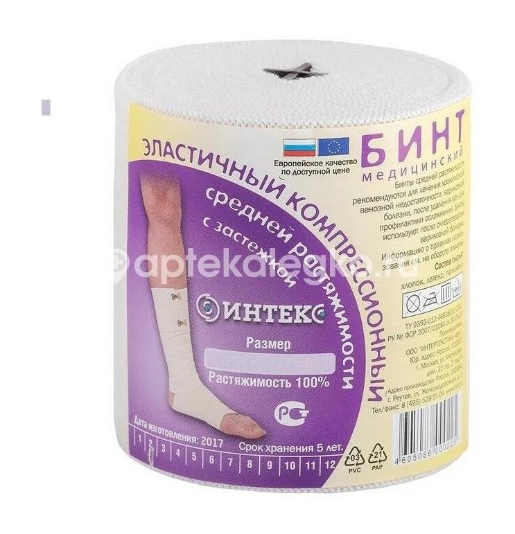 Интекс бинт эласт. компрес. вр 1,5мх10см застежка Интекс бинт эласт. компрес. вр 1,5мх10см застежка - 1