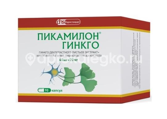 Пикамилон гинкго 40мг. + 20мг. 90шт. капсулы для внутреннего применения Пикамилон гинкго 40мг. + 20мг. 90шт. капсулы для внутреннего применения - 3