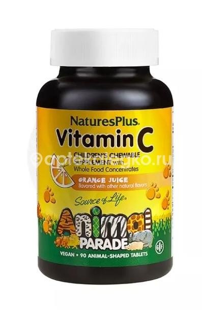 Nature`s plus animal parade со вкусом апельсин витамин с 90 шт таблетки жевательные Nature`s plus animal parade со вкусом апельсин витамин с 90 шт таблетки жевательные - 1
