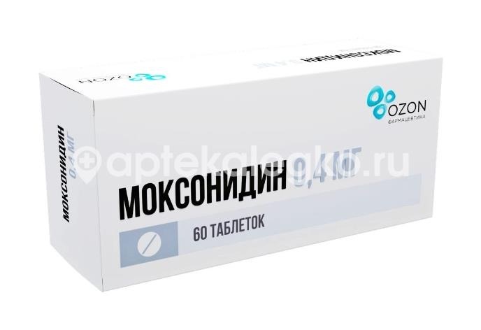 Моксонидин 0,4 мг 60 шт. блистер таблетки покрытые пленочной оболочкой Моксонидин 0,4 мг 60 шт. блистер таблетки покрытые пленочной оболочкой - 1