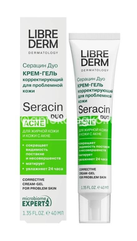 Изображение Librederm серацин крем-гель корректирующий для проблемной кожи дуо 40мл LIBREDERM СЕРАЦИН КРЕМ-ГЕЛЬ КОРРЕКТИРУЮЩИЙ ДЛЯ ПРОБЛЕМНОЙ КОЖИ ДУО 40МЛ ДИНА+ ООО