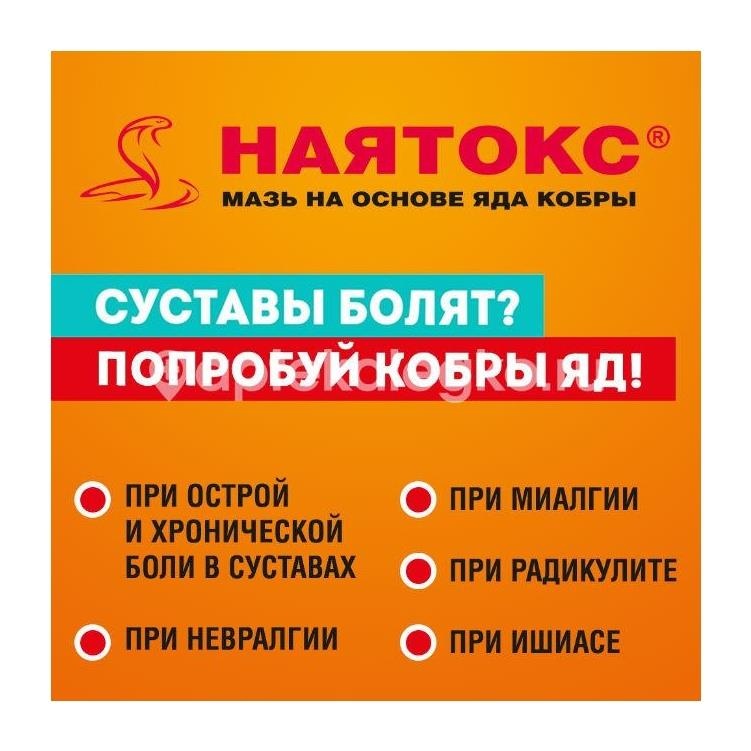 Наятокс 1шт. мазь для наружного применения 20г. туба Наятокс 1шт. мазь для наружного применения 20г. туба - 4
